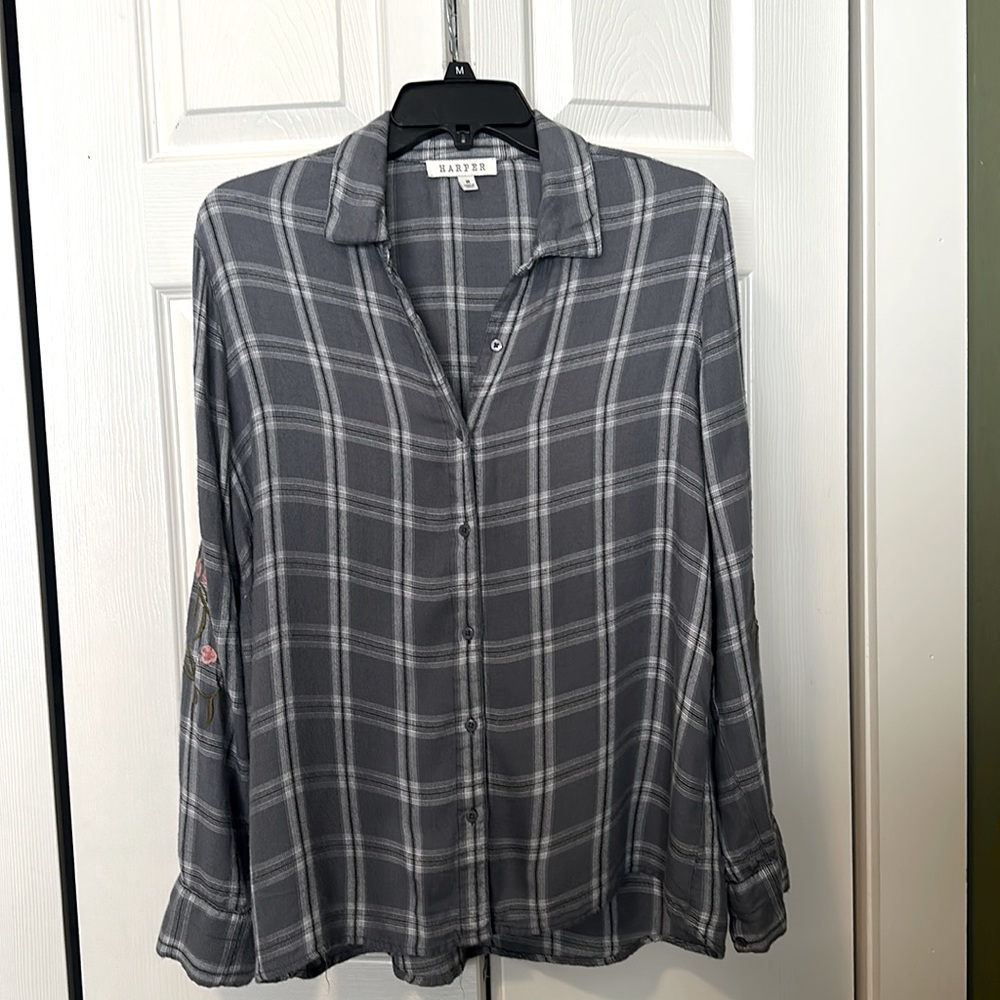 Harper flannel shirt with embellishment